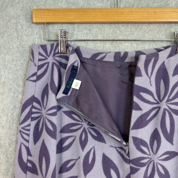 Boden Size 12 UK/8 US Regular Purple Floral Patterned Wool Blend Skirt Pencil - Picture 2 of 14